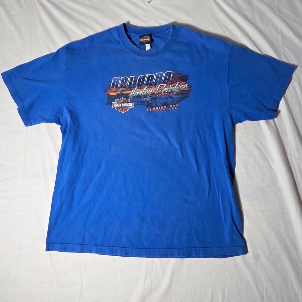 Orlando Harley-Davidson T-Shirt Men's XL Blue Florida Gator Graphic